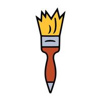 Wide paint brush in a cartoon style. Fun and modern illustration, hand-drawn with a flat design, isolated on a white background. vector