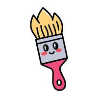 Happy paint brush mascot illustration with a cheerful smile and playful expression. Perfect for creative themes, art related designs, and workspace. vector