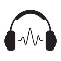 Headphone headset icon in flat style. illustration isolated on a white background. Ideal for audio gadget, music concepts. vector