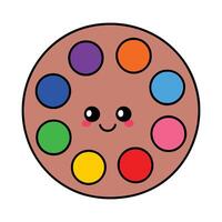 Kawaii color palette with cheerful pastel shades, featuring pink, green and blue, displayed on a white background in a cute, minimal style. vector