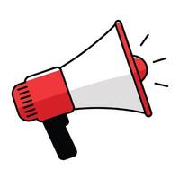 Marketing megaphone icon. illustration of a speaker symbol for alerts and promotion. vector
