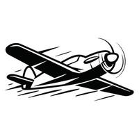 Silhouette of a fast moving plane with speed lines, representing motion and acceleration. Isolated on a white background. vector