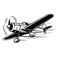 Silhouette of a fast moving plane with speed lines. vector