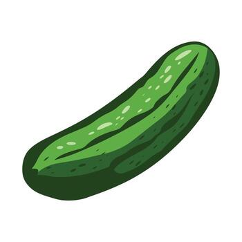 Pickled cucumber illustration. Simple and isolated design, perfect for food-related graphics, packaging, and recipe visuals. vector