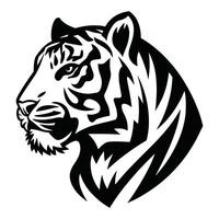 Roaring tiger logo design in a bold and dynamic style. Powerful and fierce expression with sharp details. vector