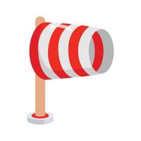 Easy to edit 3d style icon showing windsock indicator pole vector