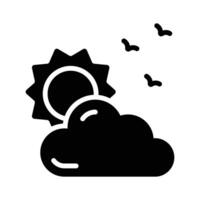A partly cloudy sky icon symbolizing mild and pleasant weather. vector