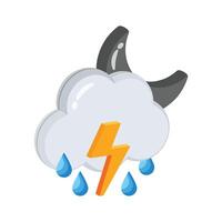 Here is a visually appealing 3d icon of night thunderstorm vector