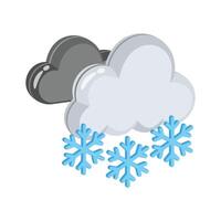Easy to edit 3d style icon showing snowfall clouds vector