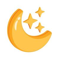 Get a look at this premium 3d icon of nightfall moon and stars vector