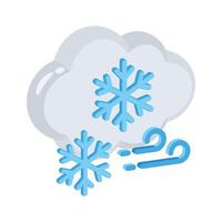 A captivating 3d style icon of winter cloud with snowflakes vector
