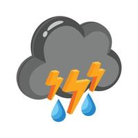 Have a look at this modern 3d style icon of heavy rain cloud with drops vector