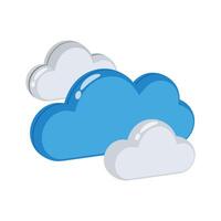 Modern 3d style icon showing clouds, ready for premium use vector