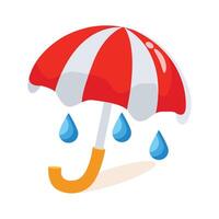Ready to use rain umbrella icon designed in 3d style vector