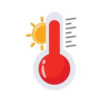 Visually engaging 3d style icon showing hot temperature concept vector