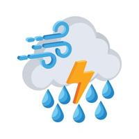 Ready to use 3d style icon of rainstorm cloud with drops vector