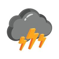 Download this premium 3d icon of thunder cloud with lightning vector