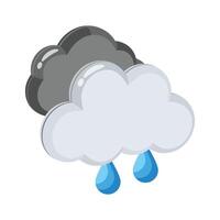 Here is an amazing 3d style icon showing rainfall cloud with drops vector