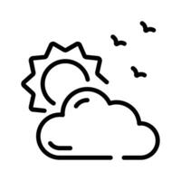 A partly cloudy sky icon symbolizing mild and pleasant weather.. vector