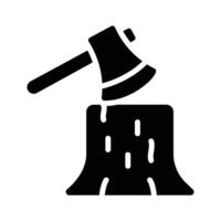 A wooden handled axe used for chopping wood and survival needs. vector