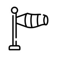 A wind flag indicating wind speed and direction, commonly used in aviation.. vector