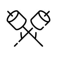 Check this premium doodle icon of roast marshmallows. vector
