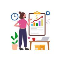 Detailed Project Progress Review Analysis vector