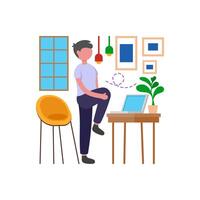 Stretch during work hours vector