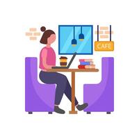 Work flexibly from cafe vector