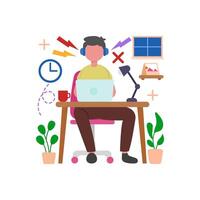 Manage work distractions effectively vector