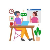 Set up virtual meetings easily vector