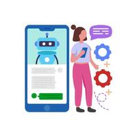 Get Assistance from Chat Bots vector