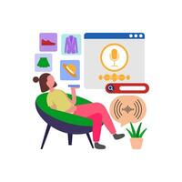 Search Products Using Voice Commands vector