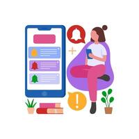 Stay Informed by Checking Notifications vector