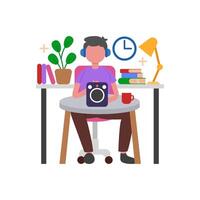 Learn and Relax with Podcasts vector