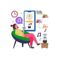 Control Home with Smart Speaker vector