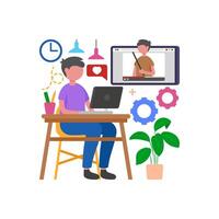 Learn Skills through Online Classes vector