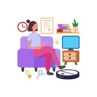 Automate Cleaning with Robot Vacuum vector