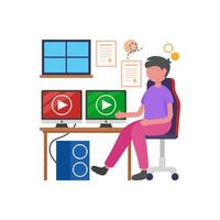 Boost Productivity with Dual Monitors vector