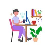 Work Efficiently with Wireless Mouse vector