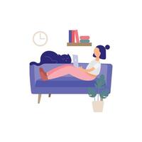 Relaxing Work From Home vector