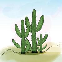 PriIllustration of a group of cactus in the desert vector