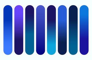 Gradient Blue Tones in Rounded Rectangles Abstract Color Palette for Design vector