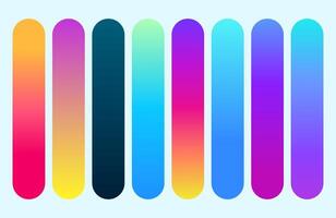 Colorful Gradient Rounded Rectangles Background in a Row, Vibrant Color Palette, Modern Abstract Design, Geometric Elements on Light vector