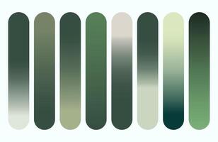 Gradient Green Palette An Abstract Design Featuring Rounded Rectangles in Tonal Variations for Creative Projects vector