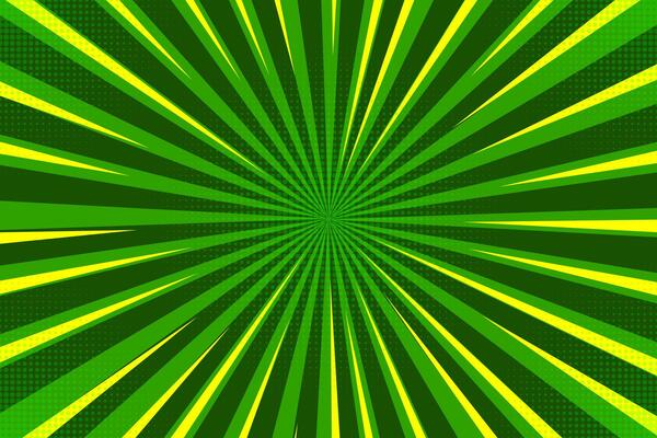 Retro Comic Book Style Background in Green and Yellow with Halftone Dots, Pop Art Design