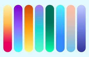 Gradient Color Palette Stripes with Rounded Edges on Pale Blue Background Colorful Abstract Design vector
