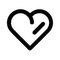 Minimalist Heartbeat Icon with Heart Shape and Pulse Line vector