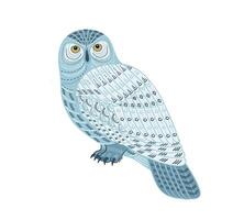 Decorative illustration of polar owl. isolated design element vector