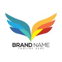Abstract Colorful Wings Icon or Logo Design Template vector